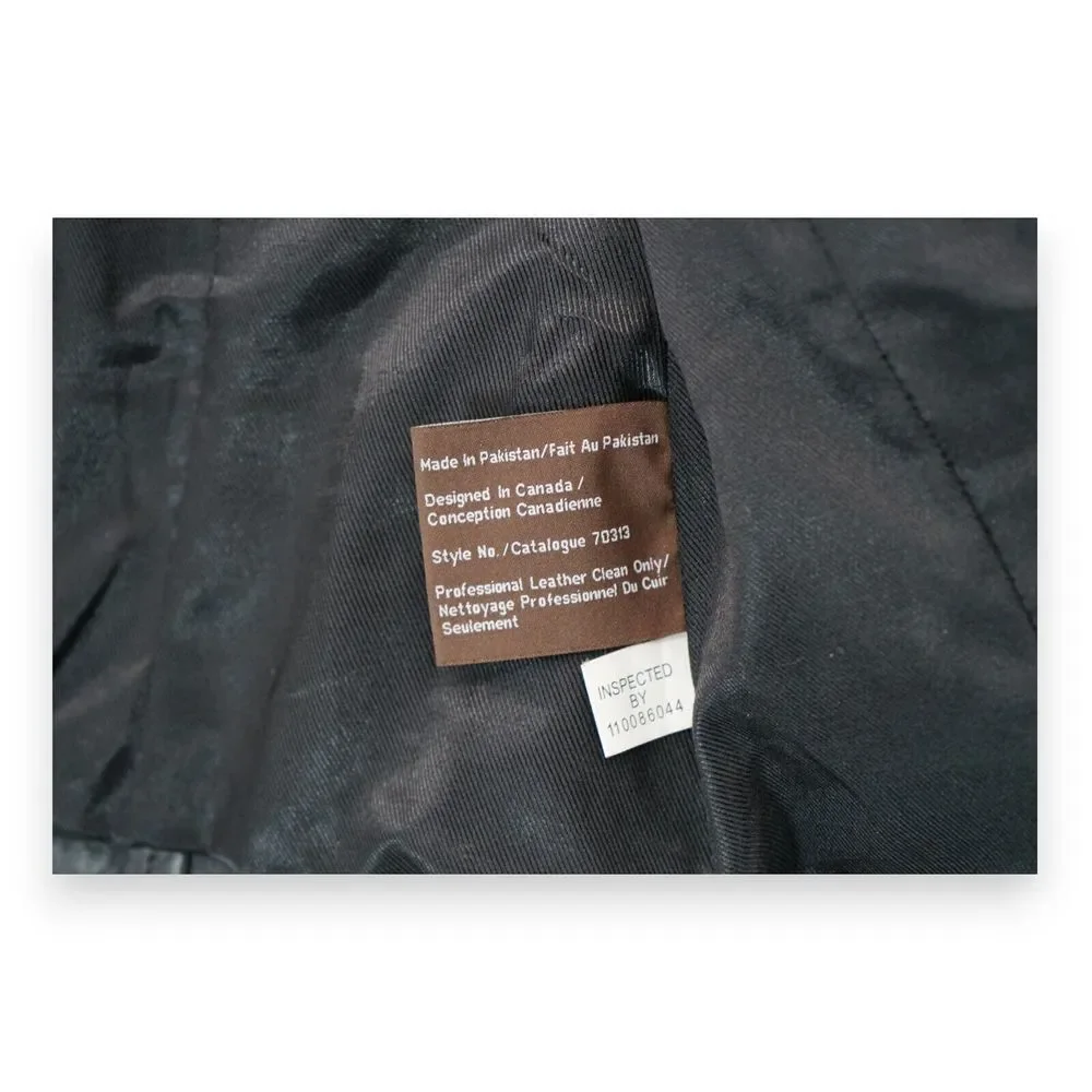 DANIER Women's Leather Jacket Full Zip Pockets‎ and Shoulder Tabs Size XXS ~ EUC